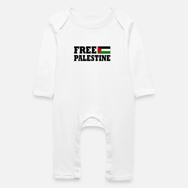 Free palestine - Baby Bio Strampler - Weiß