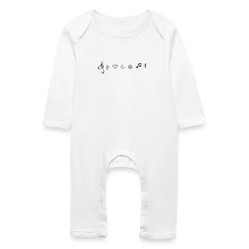 Musik - mein Leben - Baby Bio Strampler - Weiß - Vorne