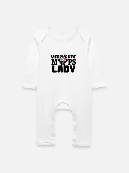 Mops - Baby Bio Strampler - Weiß