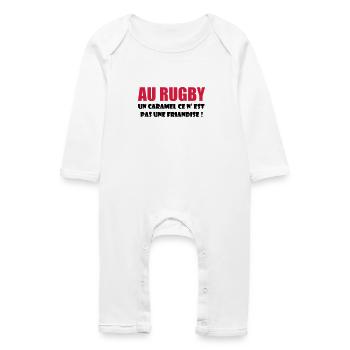 rugby - Grenouillère bio Bébé - blanc - Devant