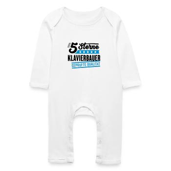 5Sterne Klavierbauer - Baby Bio Strampler - Weiß - Vorne