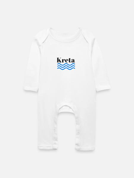 Kreta Welle - Baby Bio Strampler - Weiß