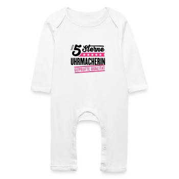5Sterne Uhrmacherin - Baby Bio Strampler - Weiß - Vorne