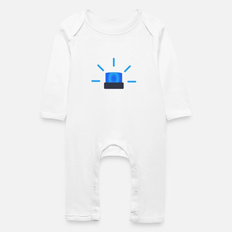 Blaulicht - Baby Bio Strampler - Weiß