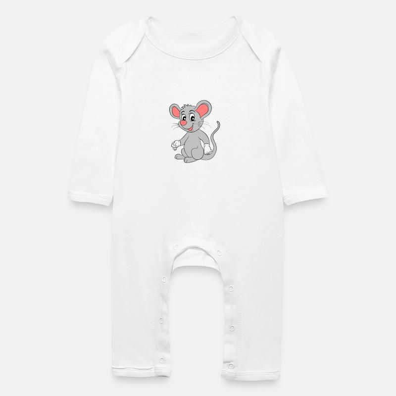 mouse - Baby Organic Romper - white