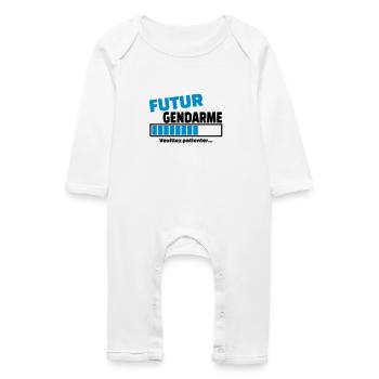futur gendarme - Grenouillère bio Bébé - blanc - Devant