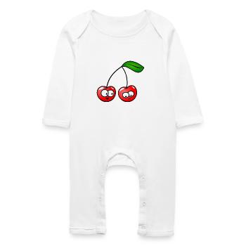Die Kirschen - Baby Bio Strampler - Weiß - Vorne