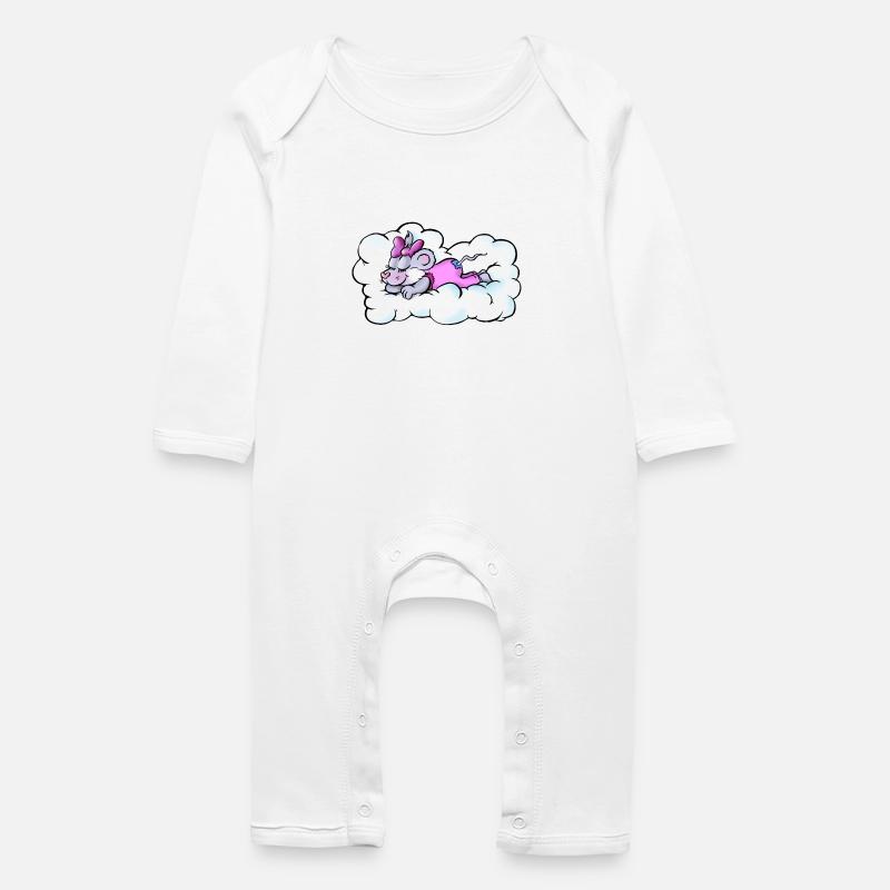 Wolkenmaus - Baby Bio Strampler - Weiß
