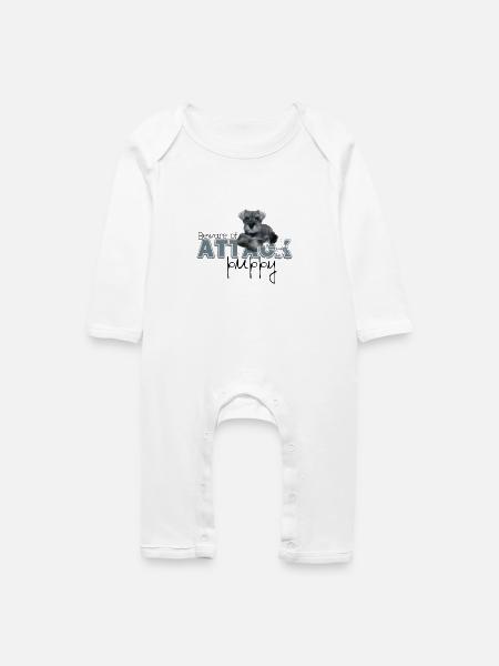 Schnauzer Attack - Baby Bio Strampler - Weiß