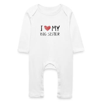 I Love My Big Sister - Baby Bio Strampler - Weiß - Vorne