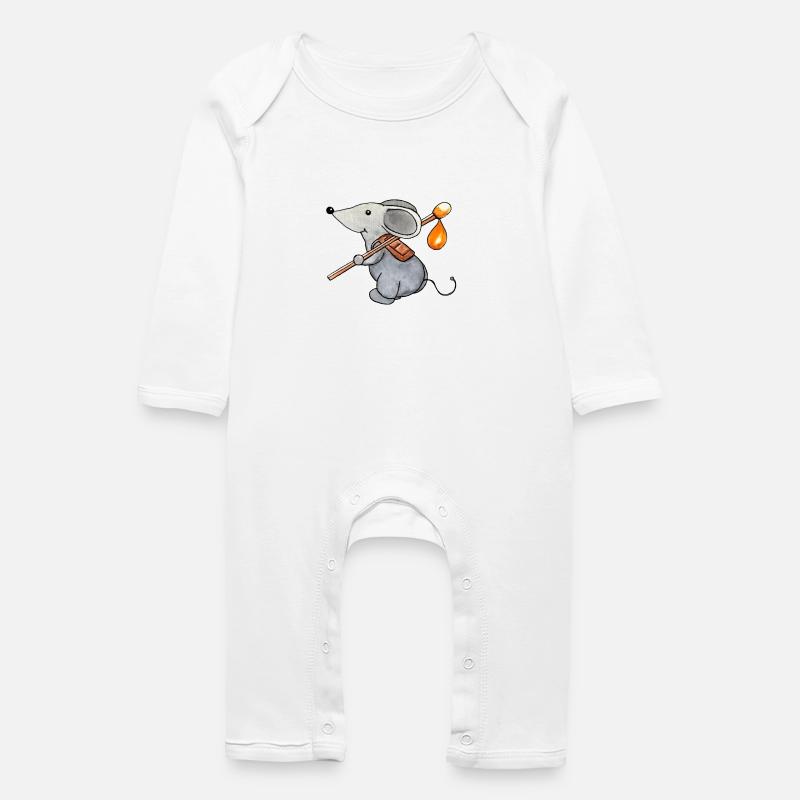 Maus auf Wanderschaft - Baby Bio Strampler - Weiß