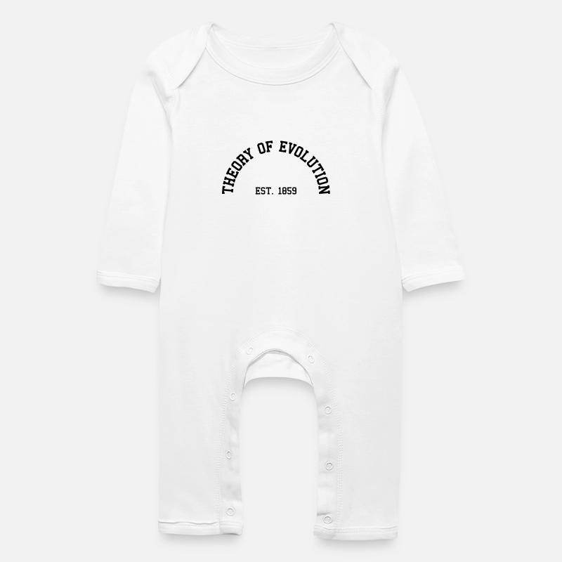 Theory of Evolution - Est. 1859 (Half-Circle) - Baby Organic Romper - white