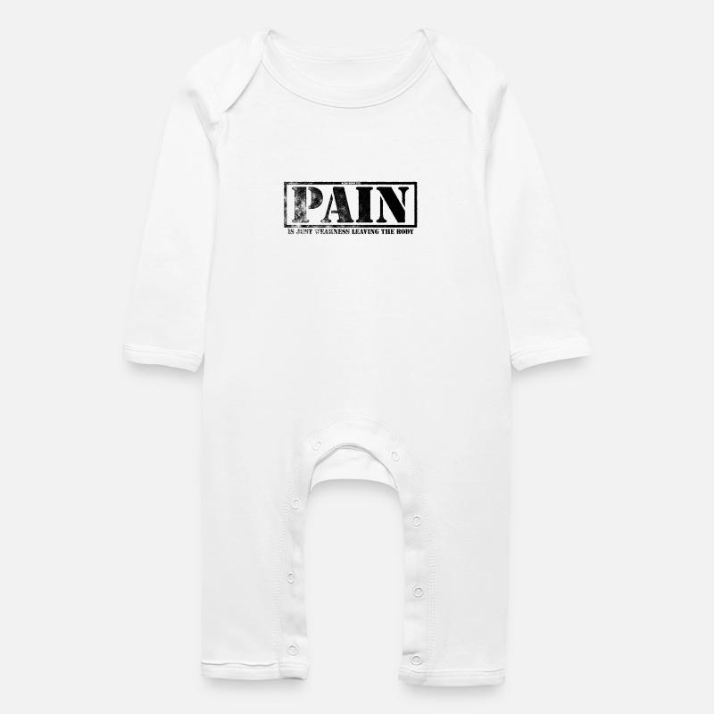 La douleur est faiblesse partant du corps - Grenouillère bio Bébé - blanc