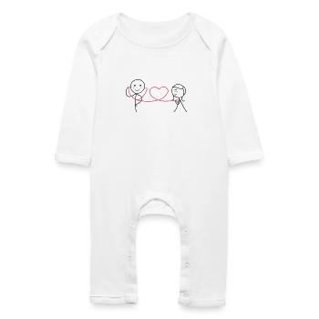 Ensemble pour toujours (AMOUR) - Grenouillère bio Bébé - blanc - Devant