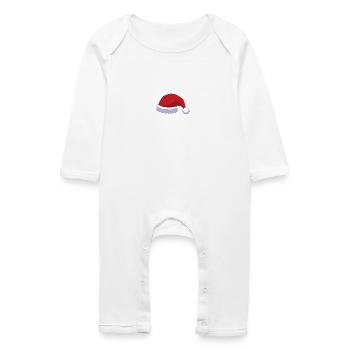 Santa hat - Baby Organic Romper - white - Front