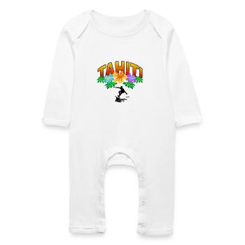 tahiti surfing - Grenouillère bio Bébé - blanc - Devant