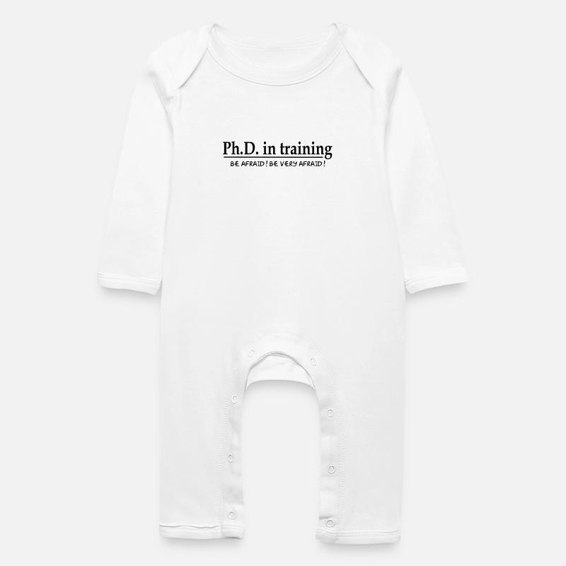 PhD in training - Baby Organic Romper - white