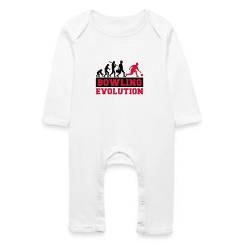 Bowling Evolution - Baby Bio Strampler - Weiß - Vorne