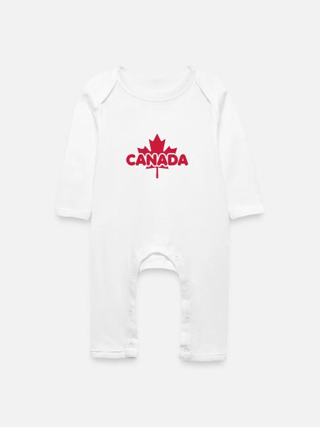 CANADA Maple Leaf - Baby Bio Strampler - Weiß
