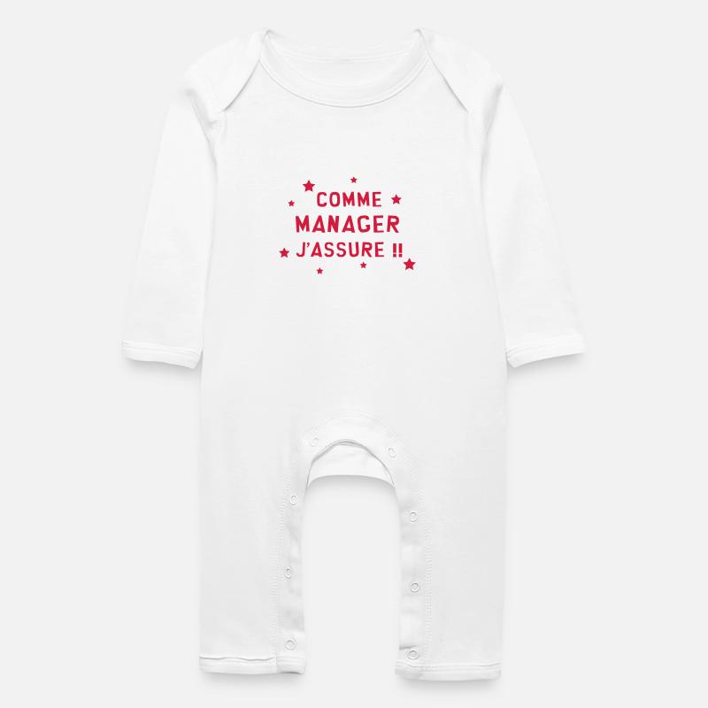 Patron / Chef / Manager / Société / Patronne - Grenouillère bio Bébé - blanc