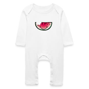 Smiley Watermelon - Baby Bio Strampler - Weiß - Vorne