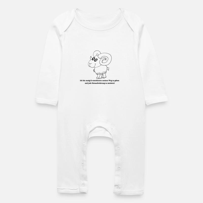 Sternzeichen Widder - Baby Bio Strampler - Weiß
