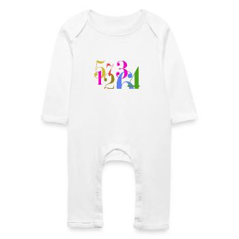 Stacks of numbers - Baby Organic Romper - white - Front