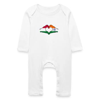 Ungarn Indien Flagge Hände Herzform - Baby Bio Strampler - Weiß - Vorne