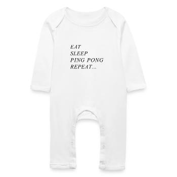 Eat Sleep Pingpong Repeat Cool Table Tennis Shirt - Baby Organic Romper - white - Front
