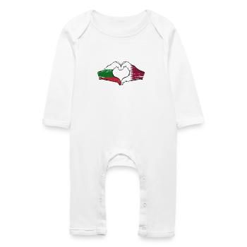 Bulgarie Qatar drapeau mains forme de coeur utilisé - Grenouillère bio Bébé - blanc - Devant