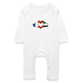 France United Arab Emirates Heart - Baby Organic Romper - white - Front