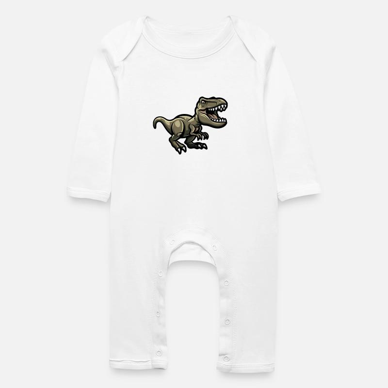 Dinosaurier T-Rex Comic - Baby Bio Strampler - Weiß