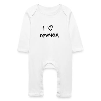 J’adore le Danemark - Grenouillère bio Bébé - blanc - Devant