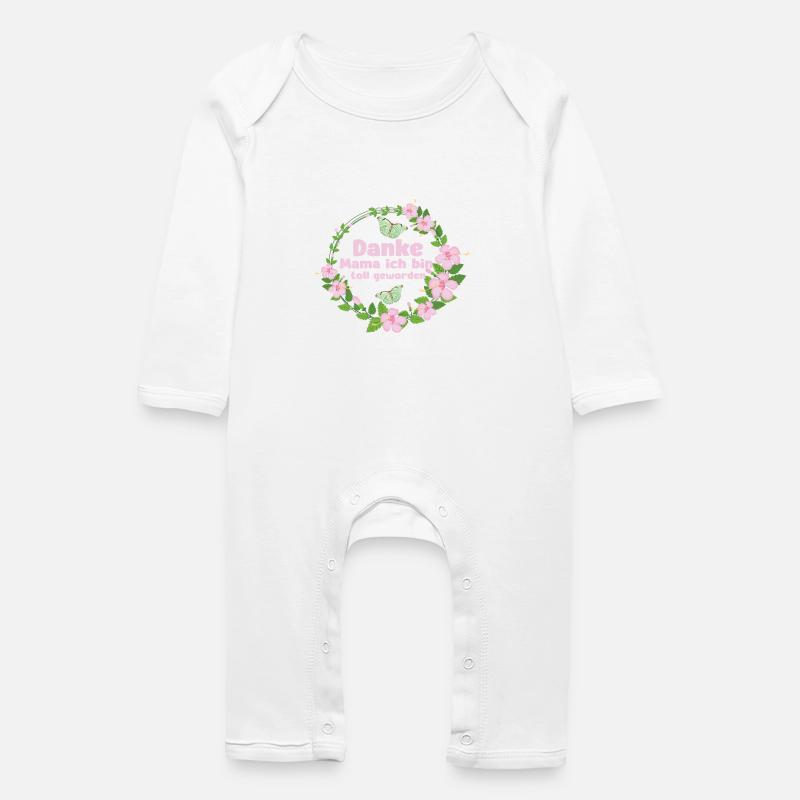 Danke Mama - Baby Bio Strampler - Weiß