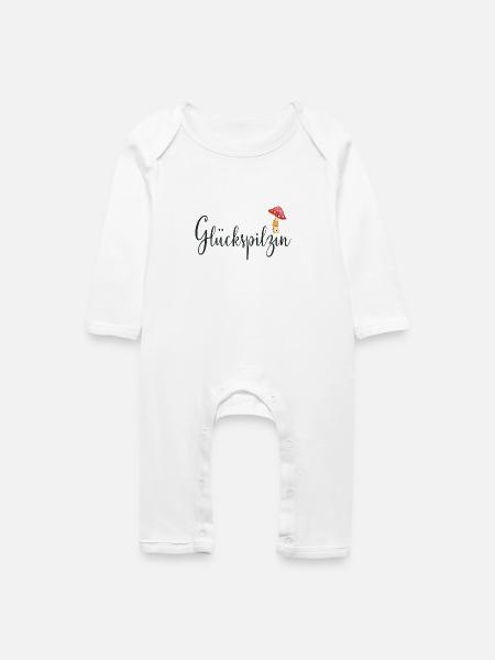 Glückspilzin Glückspilz - Baby Bio Strampler - Weiß