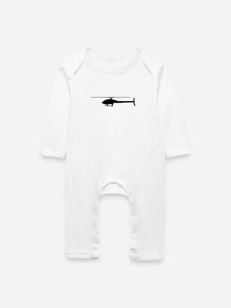 Goblin Heli - Baby Bio Strampler - Weiß