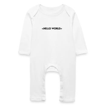 Hello World - Baby Organic Romper - white - Front