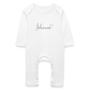 Johanna Nom Prénom Fille - Grenouillère bio Bébé - blanc - Devant