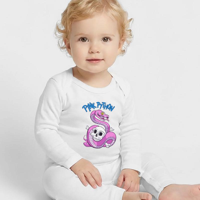 Pink Python (Blue) Baby Bio Strampler