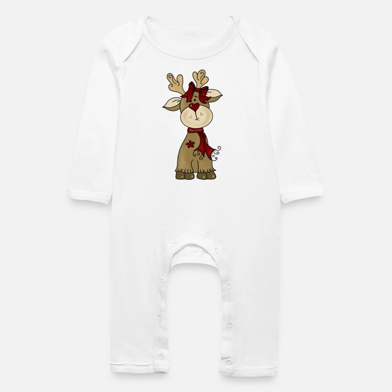 Renne - Grenouillère bio Bébé - blanc
