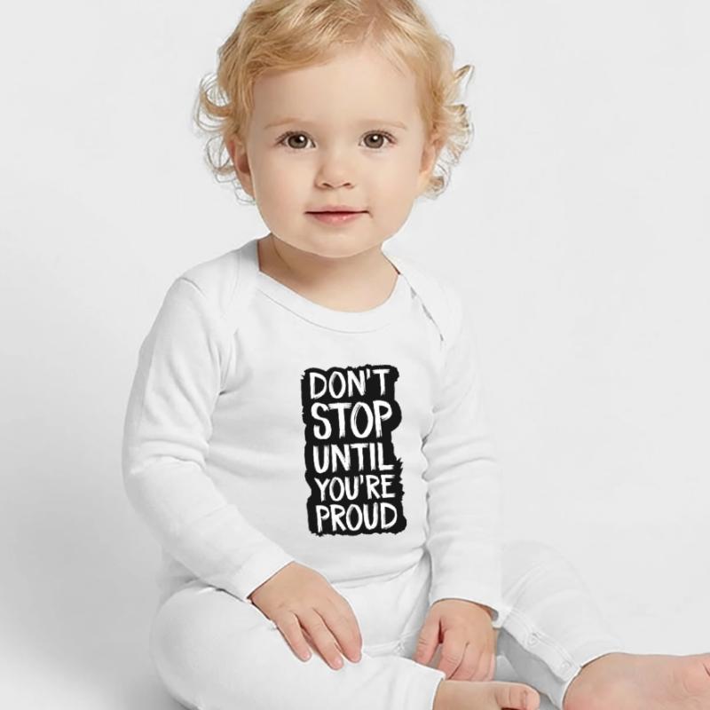 ne vous arrêtez pas tant que vous n’êtes pas fier Grenouillère bio Bébé