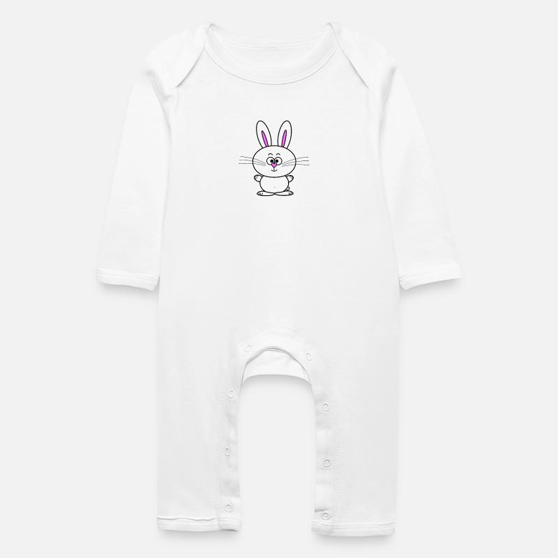 Osterhase - Baby Bio Strampler - Weiß