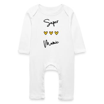 MAMIE. BONNE FÊTE MAMIE. SUPER MAMIE. FÊTE - Grenouillère bio Bébé - blanc - Devant