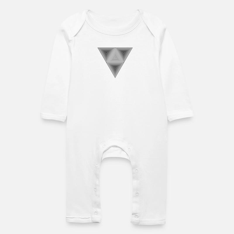 Optical illusion (Hipster Dreick) B&w Art - Baby Bio Strampler - Weiß