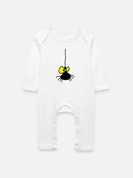 Grumpy Spider Zweifarbiges Design - Baby Bio Strampler - Weiß