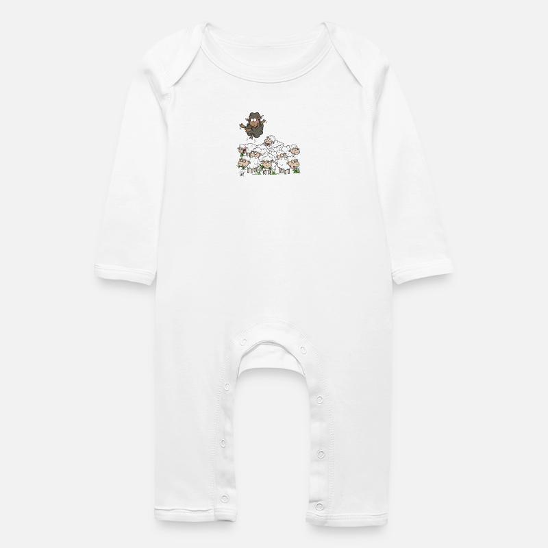 Black Sheep - Baby Bio Strampler - Weiß