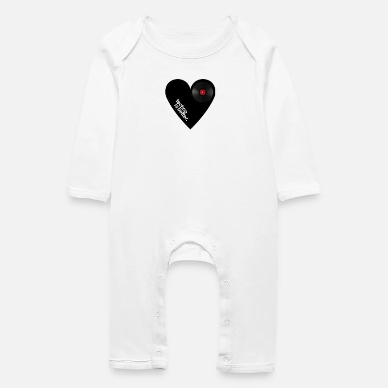 Techno Heart - Baby Organic Romper - white