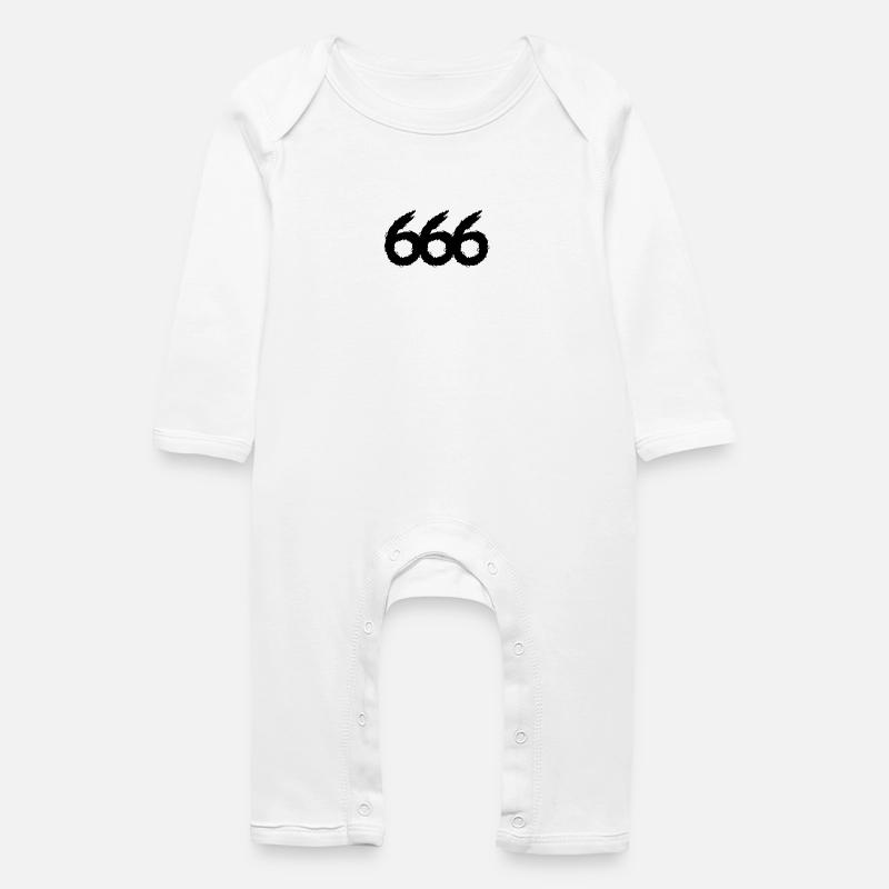 666 numéro de symbole diable maléfique - Grenouillère bio Bébé - blanc