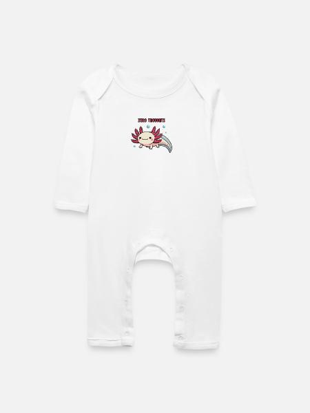 Axolotl - Zero thoughts - Baby Bio Strampler - Weiß