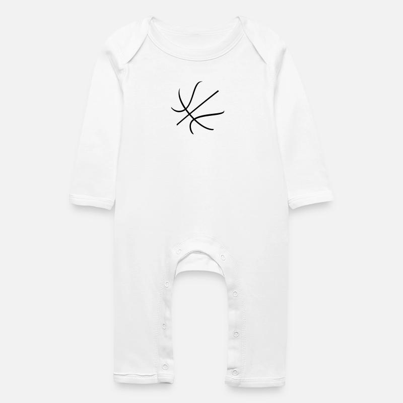linien - Baby Bio Strampler - Weiß